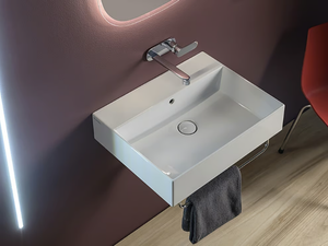 APPLIGHT 60 - Wall-mounted rectangular ceramic washbasin _ Ceramica Flaminia